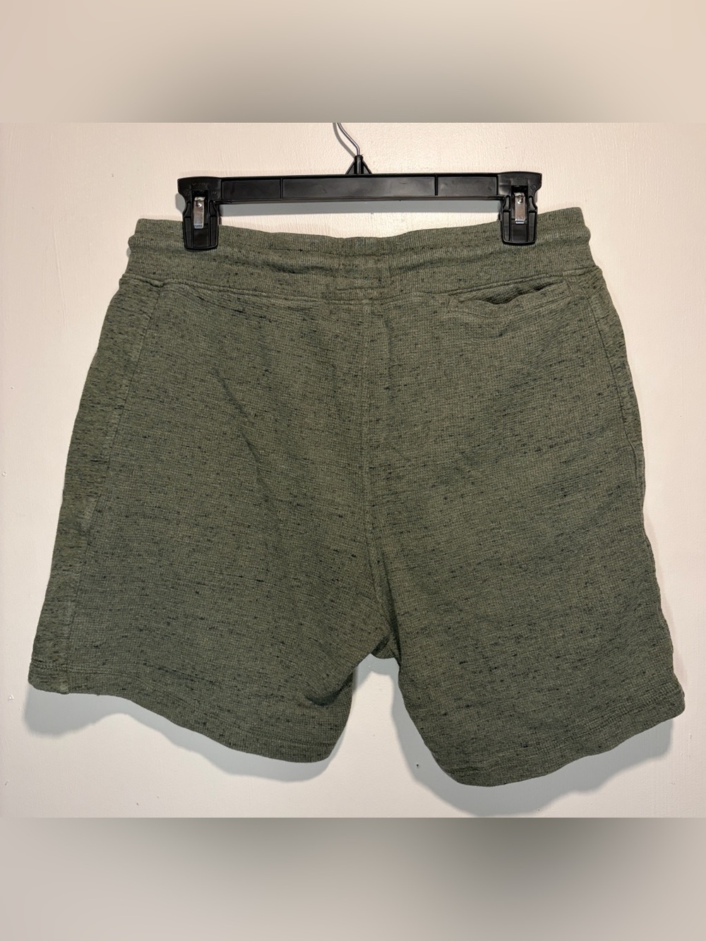 Pact Men’s 100% Organic Cotton Heathered Green Shorts Elastic Waist Drawstring M - Picture 2 of 5